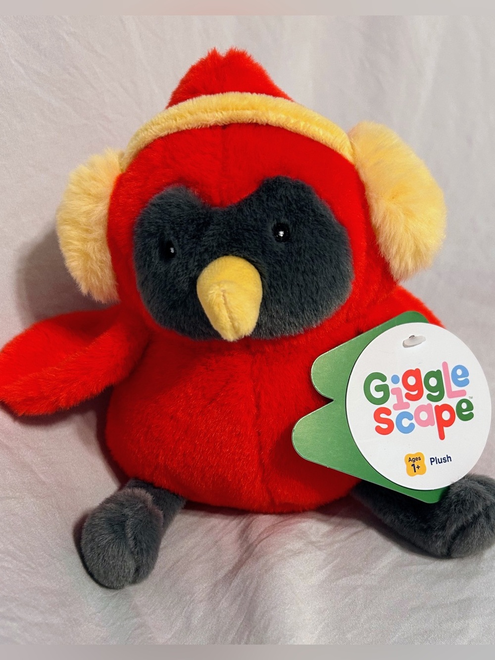 Cardinal Bird with ear muffs Stuffed Animal from Gigglescape™ NWT